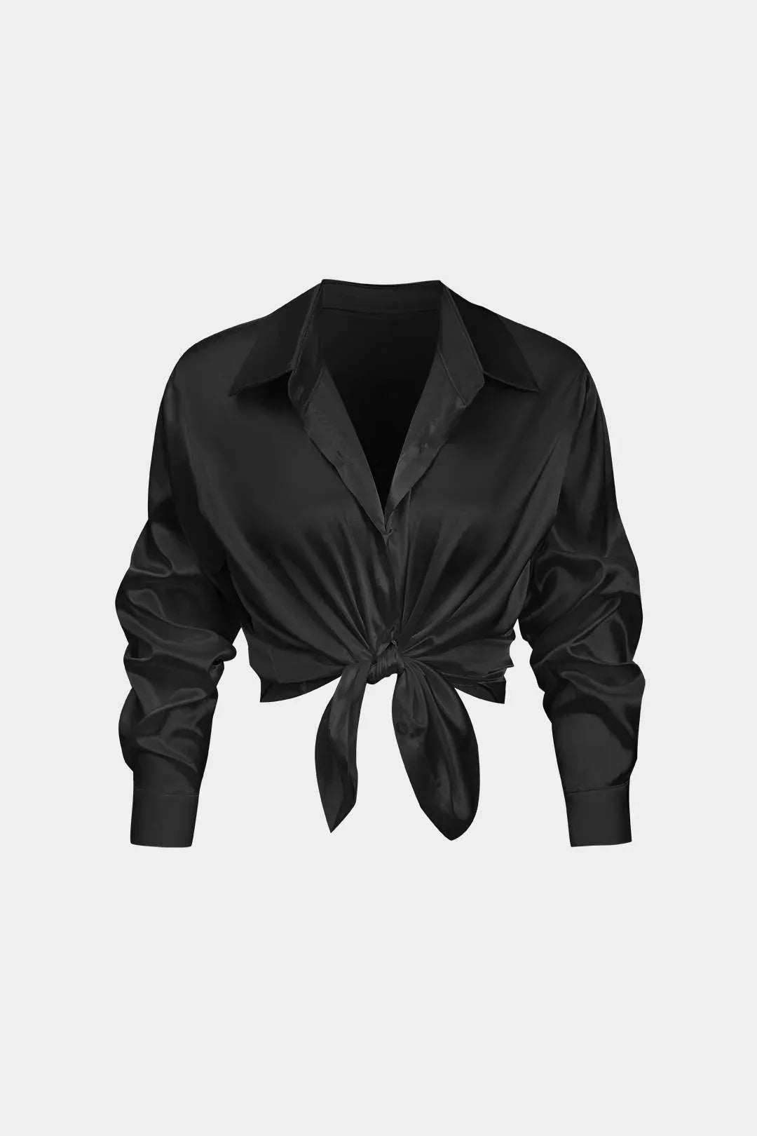 Camisa Rolen Silueta Cuello Clásico Manga Larga Cinturada