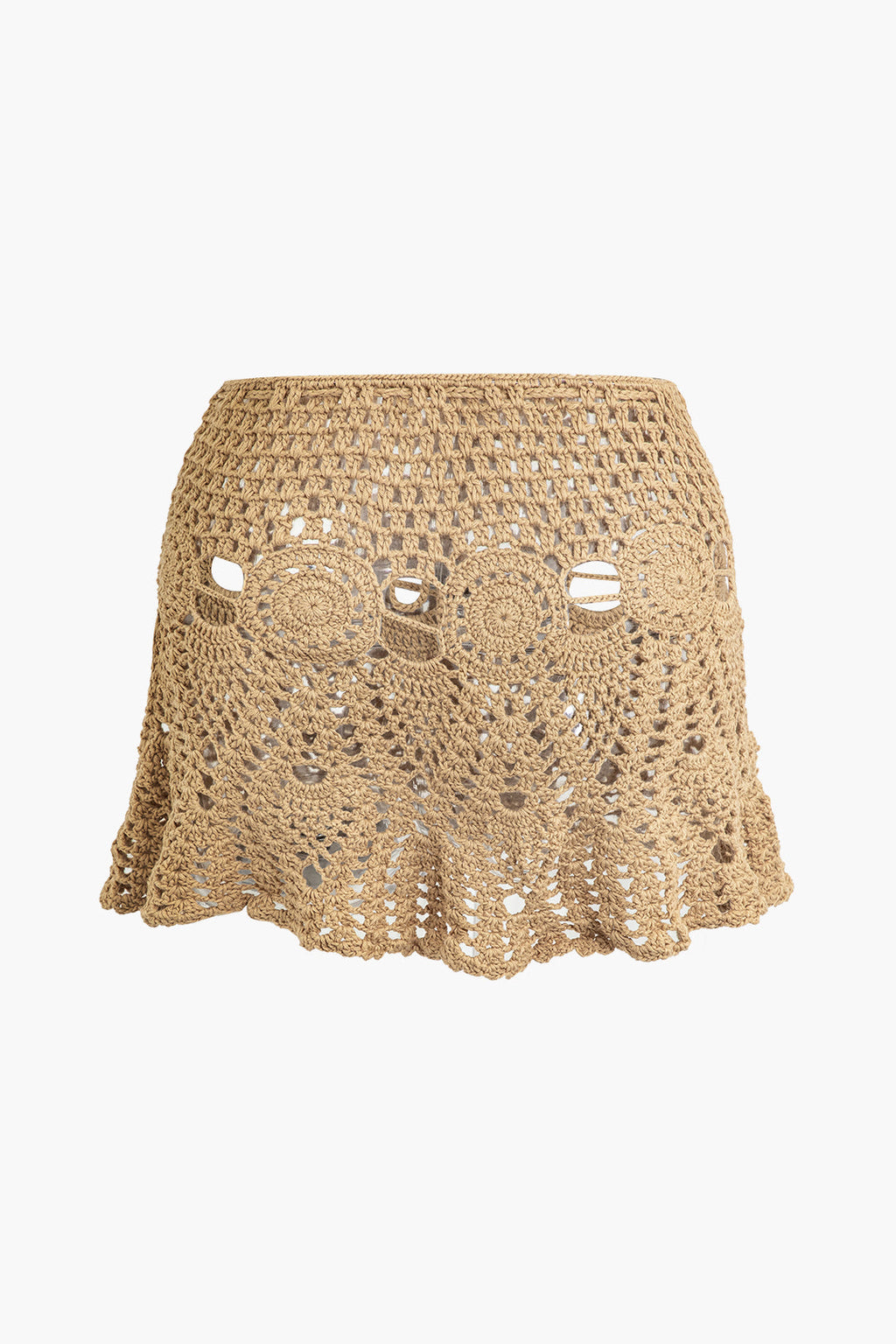 Conjunto Dos Piezas Ganchillo Halter Top Y Falda Mini
