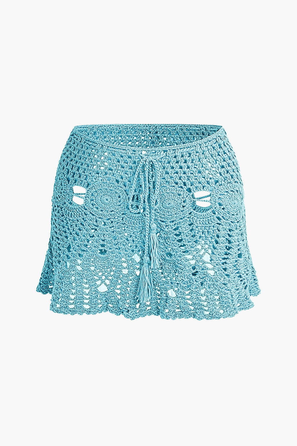 Conjunto Dos Piezas Ganchillo Halter Top Y Falda Mini
