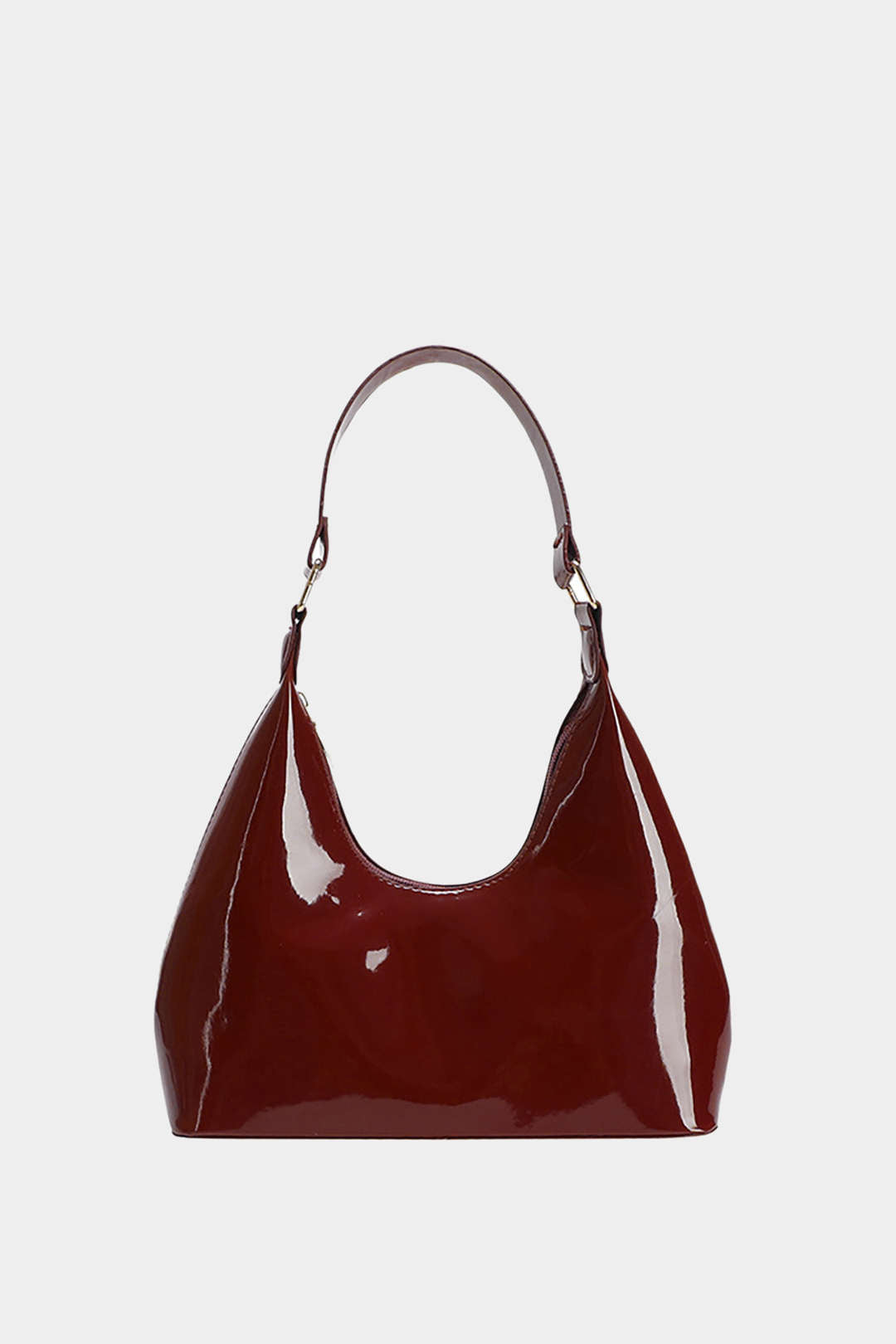 Bolso de Hombro en Cuero Patentado con Silueta Elegante