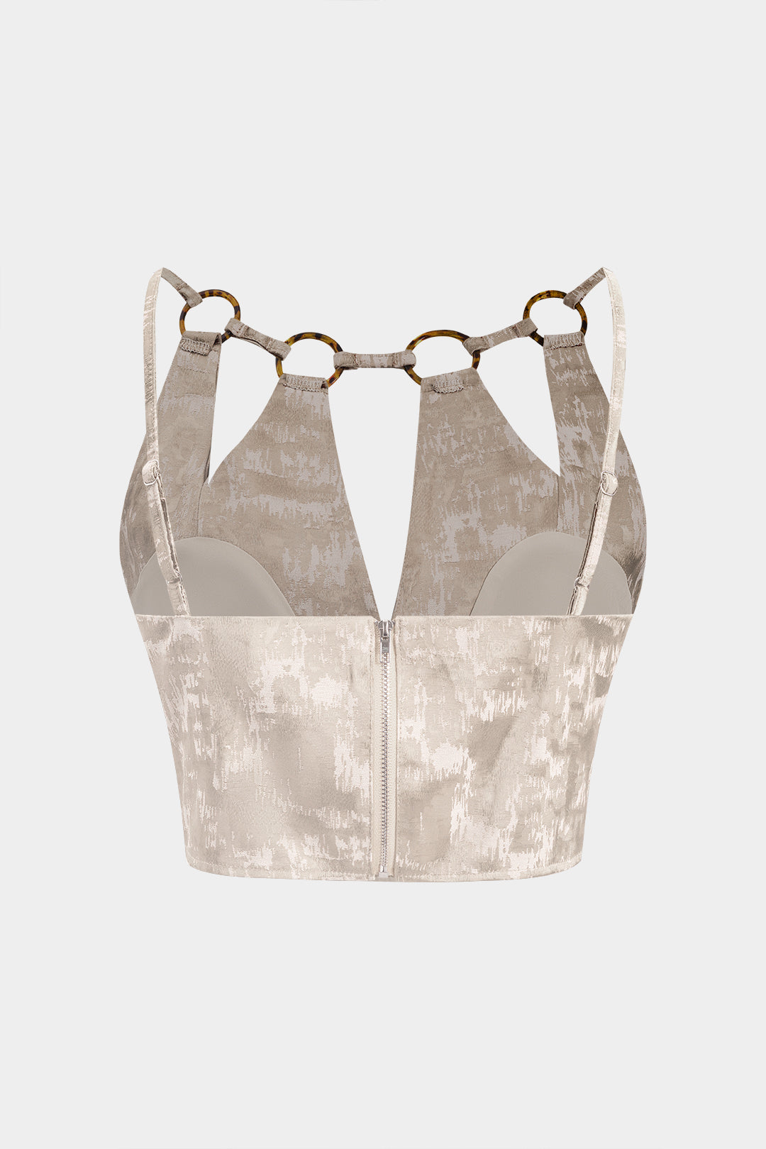 Top de Tirantes Jacquard con Recortes Espalda Abierta