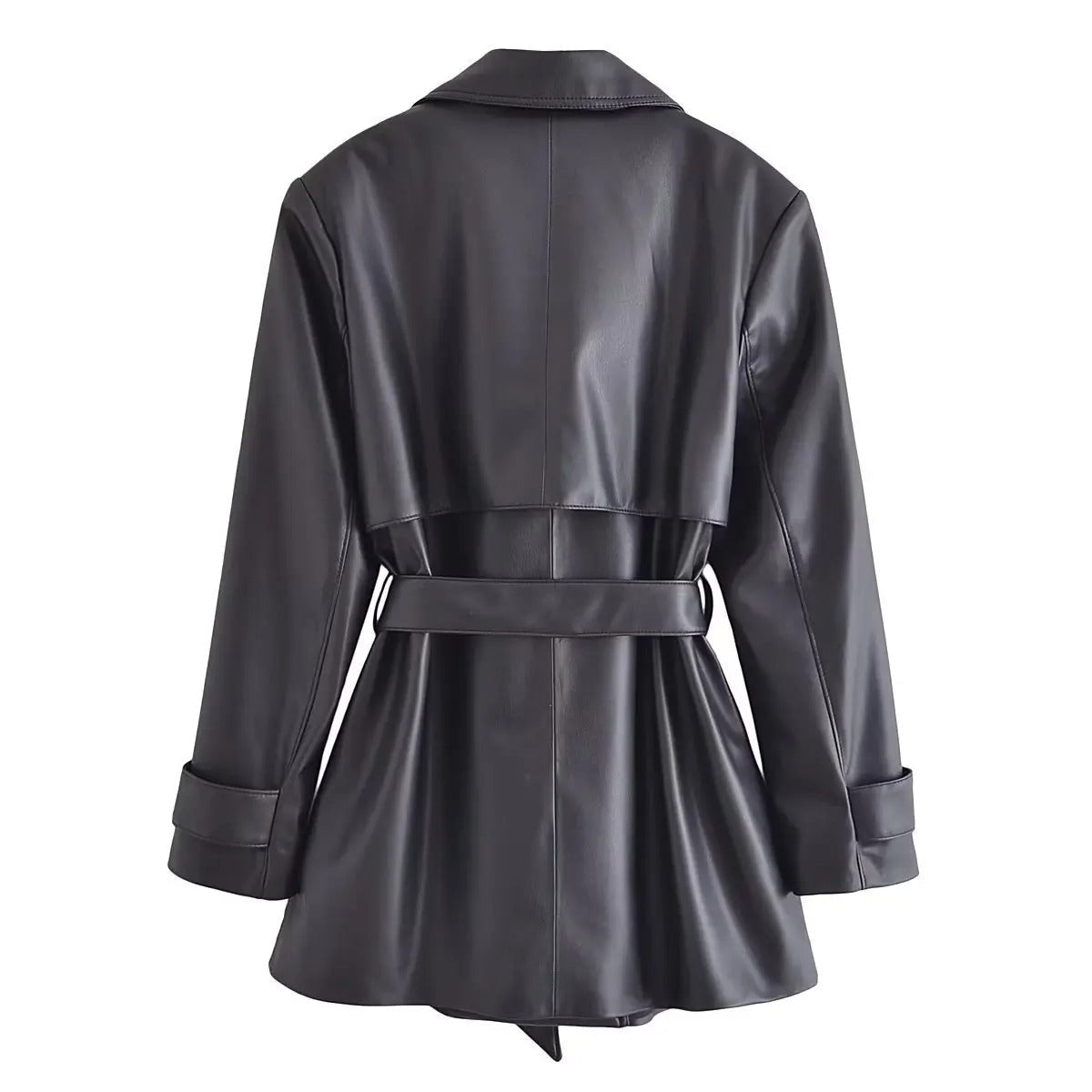 Chaqueta De Cuero Elentri Líneas Afiladas Silueta Elegante